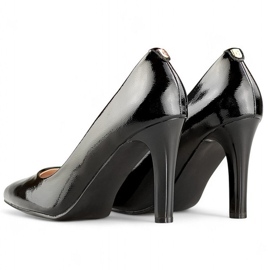 Décolleté da donna in vernice nera con tacco comodo, scarpe eleganti da donna nere nero 1