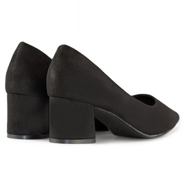 Décolleté a tacco basso in pelle scamosciata, classiche décolleté a tacco alto da donna nere nero 1