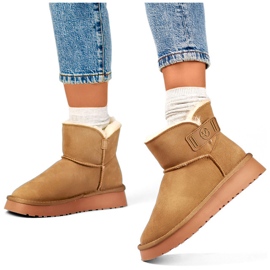 Doposci da donna in pelle naturale, stivali isolanti da donna, scarpe invernali beige 2