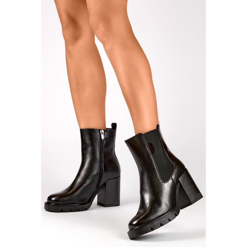 Stivaletti da donna in ecopelle nera isolante nero 1