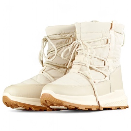Doposci sportivi beige, scarpe invernali isolanti da donna con suola piatta 1