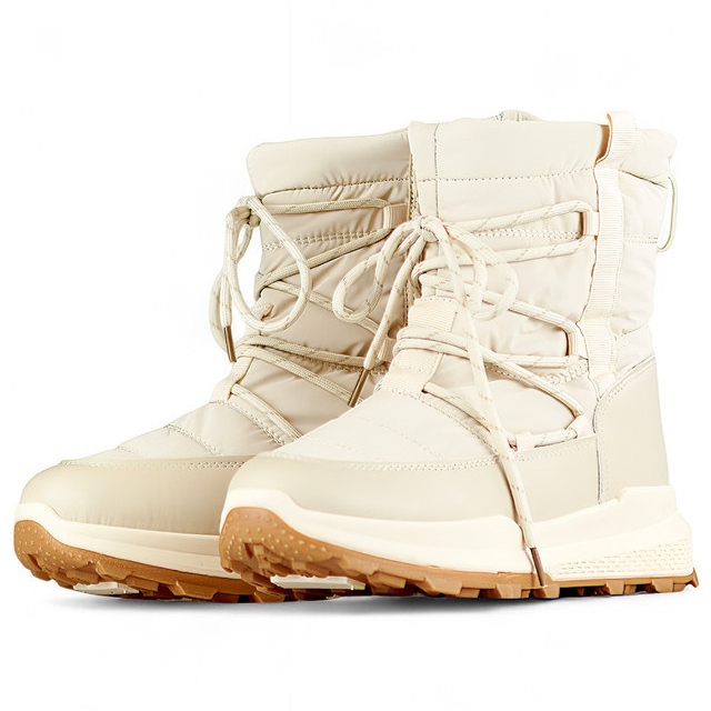 Doposci sportivi beige, scarpe invernali isolanti da donna con suola piatta 1