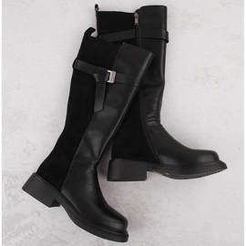 Filippo DKZ6404 stivali da donna in pelle nera nero 1