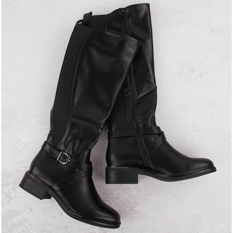 Stivali da donna con gomma elastica, isolanti, neri eVento 7496 nero 1