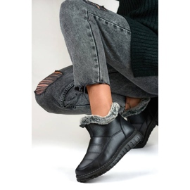 Doposci corti da donna con pelliccia, neri CH-06B nero 2