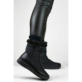Doposci isolanti da donna con pelo, neri 22T10B nero 1