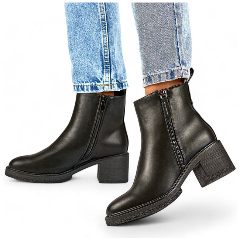 Stivali classici con tacco da donna, neri MS2079B nero 1