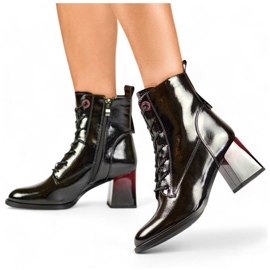 Stivaletti laccati da donna, neri, GD-FL2106B nero 1