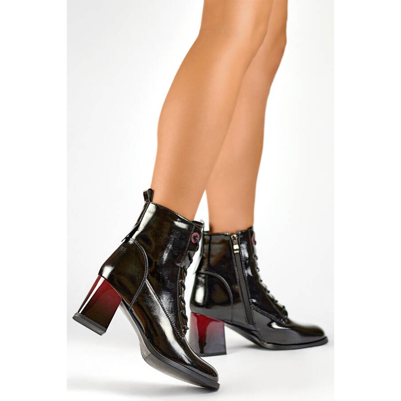 Stivaletti laccati da donna, neri, GD-FL2106B nero 2