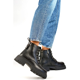 Stivali da lavoro isolanti in pelle da donna, neri GD-TL57B nero 2