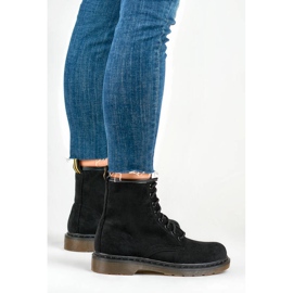 Stivali da lavoro da donna in camoscio nero scamosciato H1080B 2