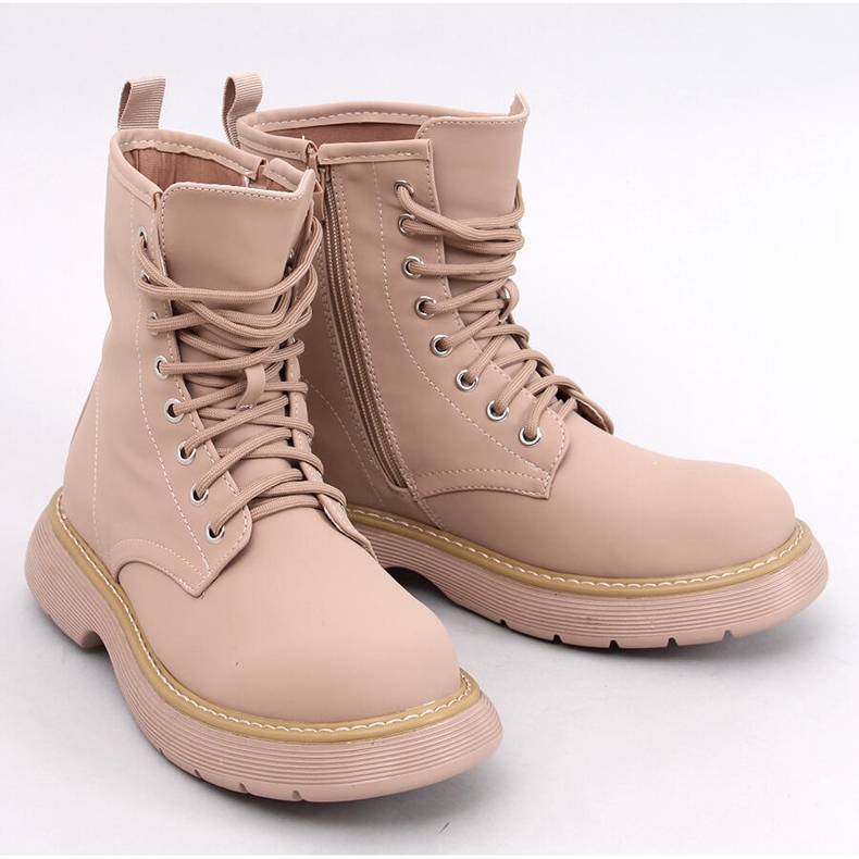 Stivaletti stringati Peddy Khaki beige 1