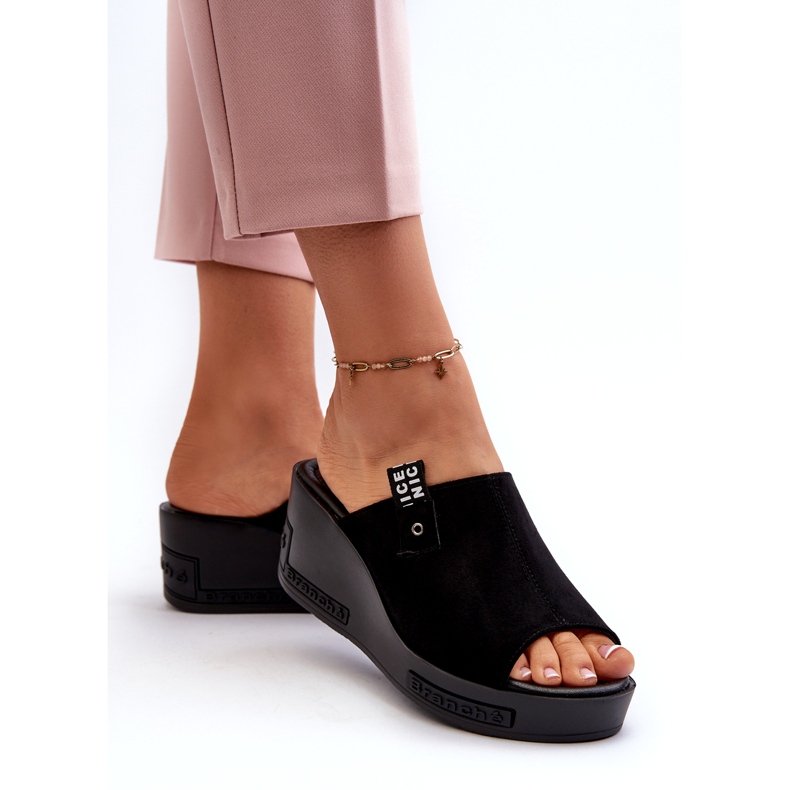 Infradito con zeppa alta da donna Vinceza, nere nero 2