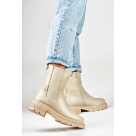 Stivaletti Chelsea non isolati da donna, beige DES906BE 1