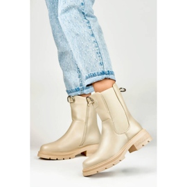 Stivaletti Chelsea non isolati da donna, beige DES906BE 2