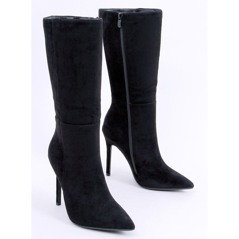 Stivali classici in camoscio con tacco alto Marissa Black nero 1