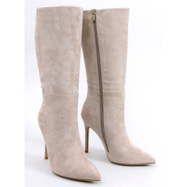 Stivali Marissa Khaki classici in camoscio con tacco alto beige 1