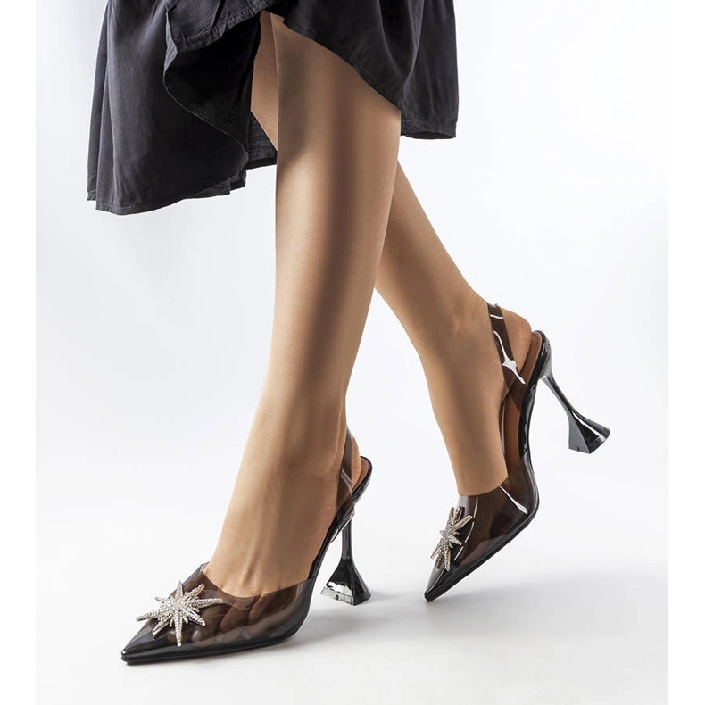 Décolleté Huette nere trasparenti nero 1