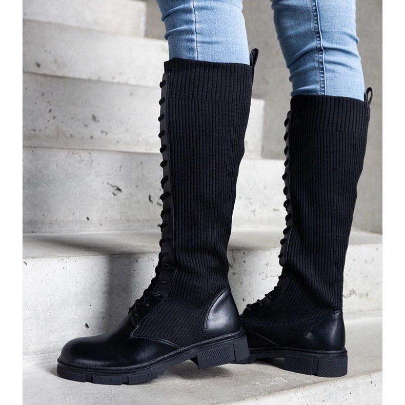 Stivali slip-on neri con tomaia flessibile di Veradi nero 2