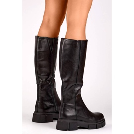 Stivali da donna con suola spessa, neri M106B nero 2