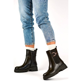 Stivaletti Chelsea isolanti da donna, neri, K-99257 nero 2
