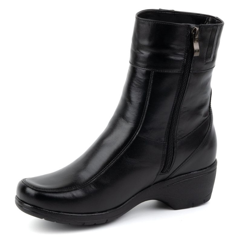 Olivier Stivaletti isolanti in pelle da donna con cerniera 072BB, neri nero 1