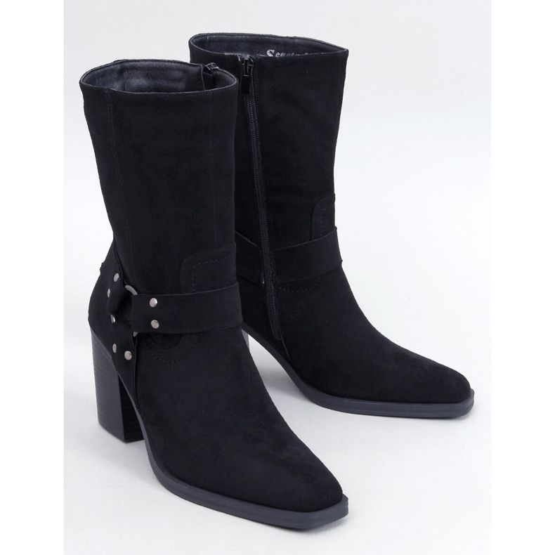 Hardin Stivali da cowboy in pelle scamosciata nera nero 1
