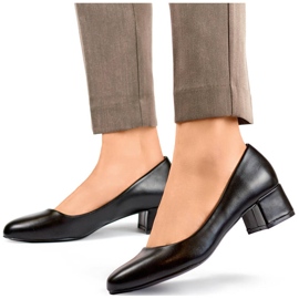 Décolleté nere da donna con tacco basso GD-FL490A-B nero 1