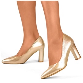 Décolleté a punta con tacco alto da donna, oro FL480A-L.GO d'oro 1