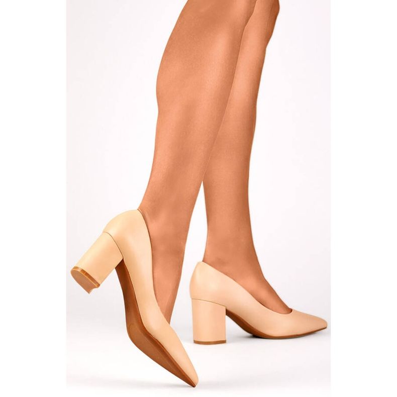 Décolleté a punta da donna, beige KJ-42BE 2