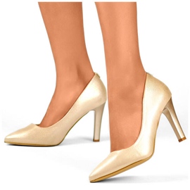 Décolleté dorate da donna con tacco alto FL360B-BE.GO d'oro 1
