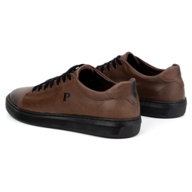 Polbut Scarpe da uomo, sneakers in pelle 2127, colore testa di moro marrone 6