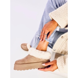 Doposci corti Yogi Khaki con pelliccia beige 1
