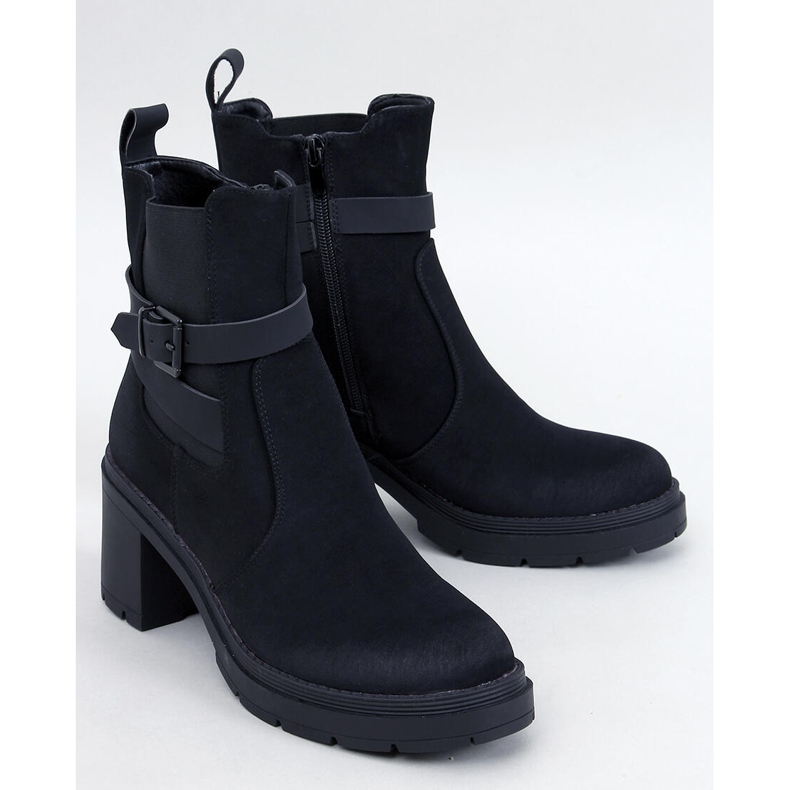 Tanish Black comodi stivaletti con tacco alto nero 1