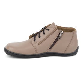 Olivier Scarpe da donna in pelle a piedi nudi, leggermente isolanti, alte con cerniera 787, beige 2