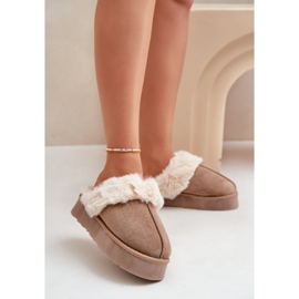 Doposci da Donna con Suola Grossa e Pelo, Doriola Beige Scuro 2