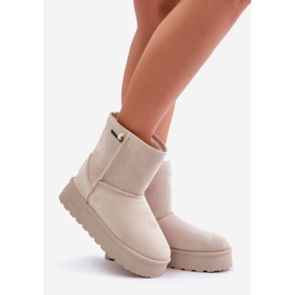 Stivali da neve con plateau alto da donna Big Star OO274897 Beige chiaro 1