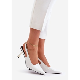 Décolleté Filona in vernice bianca con tacco aperto bianco 1