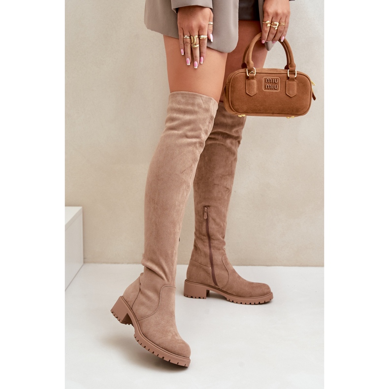 Stivali bassi sopra il ginocchio Beige Filora 2
