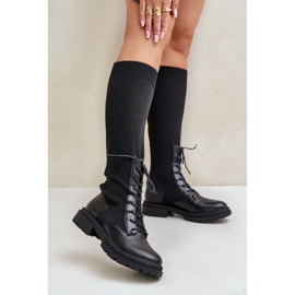 Stivali slip-on Iranel neri con tomaia a calzino nero 2