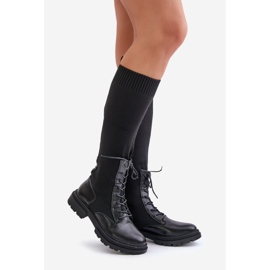 Stivali slip-on Iranel neri con tomaia a calzino nero 1
