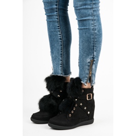Kylie Sneakers con pelliccia nero 2