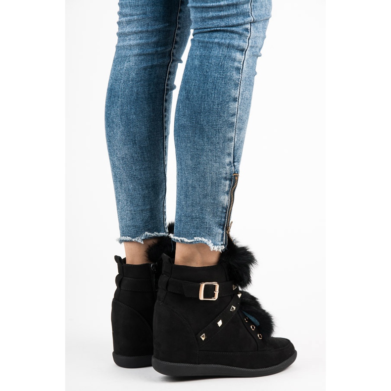 Kylie Sneakers con pelliccia nero 1
