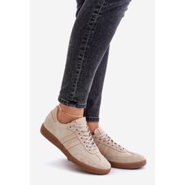 Zazoo N1068 Sneakers Basse da Donna in Camoscio, Beige 1