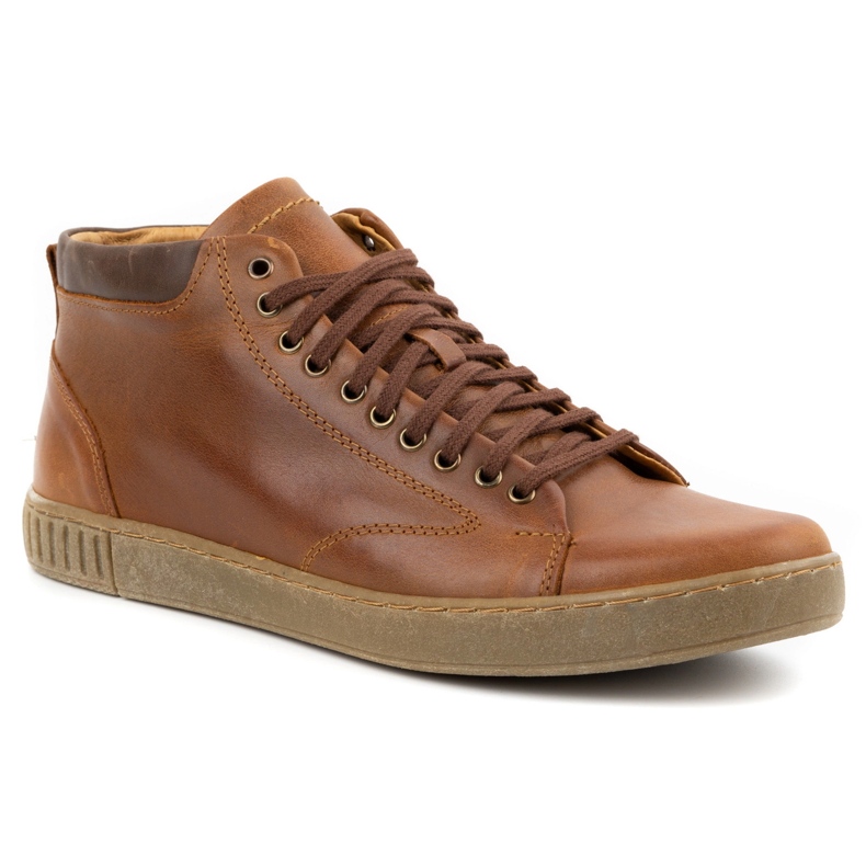Polbut Scarpe da uomo in pelle Stivaletti 2108sw cammello marrone 2