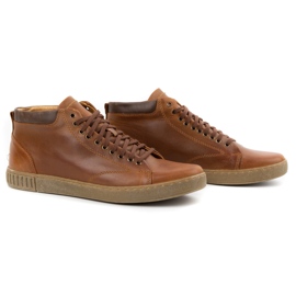 Polbut Scarpe da uomo in pelle Stivaletti 2108sw cammello marrone 3