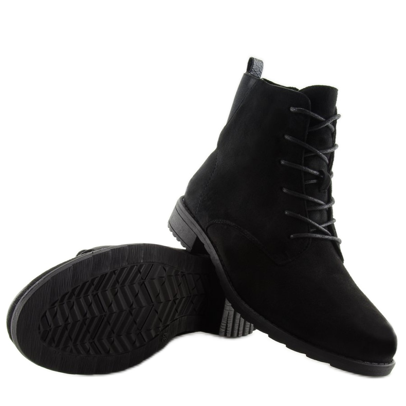 Stivaletti stringati in pelle scamosciata neri nero 1