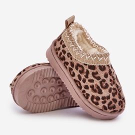 Stivali da neve per bambini con motivo leopardato sulla piattaforma, caldi con pelliccia, Vilabria marrone beige 2