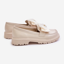 Vinceza Mocassini Da Bambina In Ecopelle Beige Con Fiocco Avallesa 2