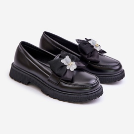Vinceza Mocassini Da Bambina In Eco Pelle Con Fiocco, Colore Nero Avallesa 1